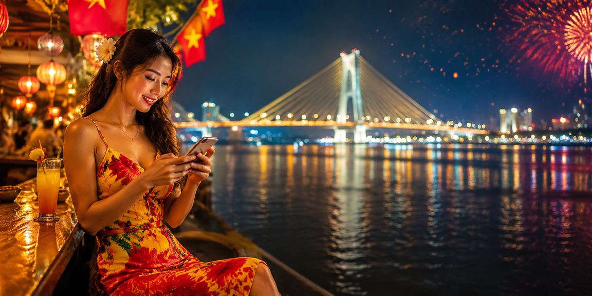 Người dùng Cần Thơ truy cập v18 tại chợ đêm qua điện thoại